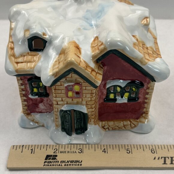 World Bazaars Ceramic Holiday House Votive Candle Holder Christmas Village w/Box - Picture 11 of 15